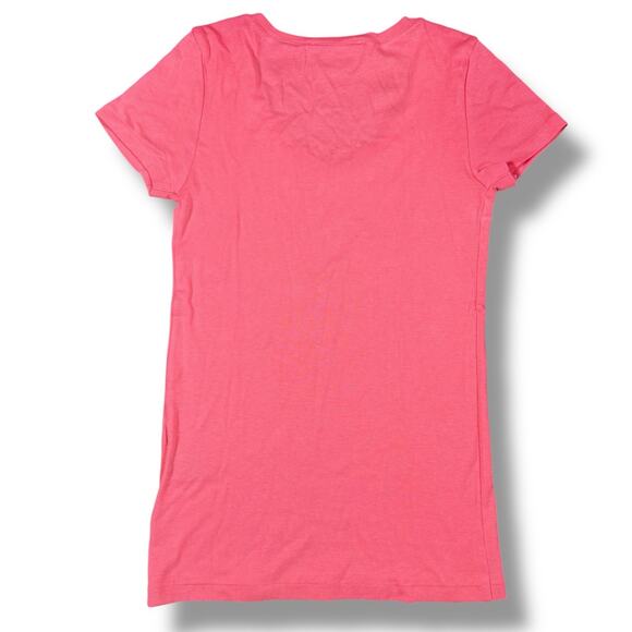 Ralph Lauren Sport Top Women Medium Pink Pull Over Short Sleeve Cotton Logo - Picture 2 of 6